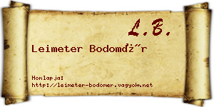 Leimeter Bodomér névjegykártya